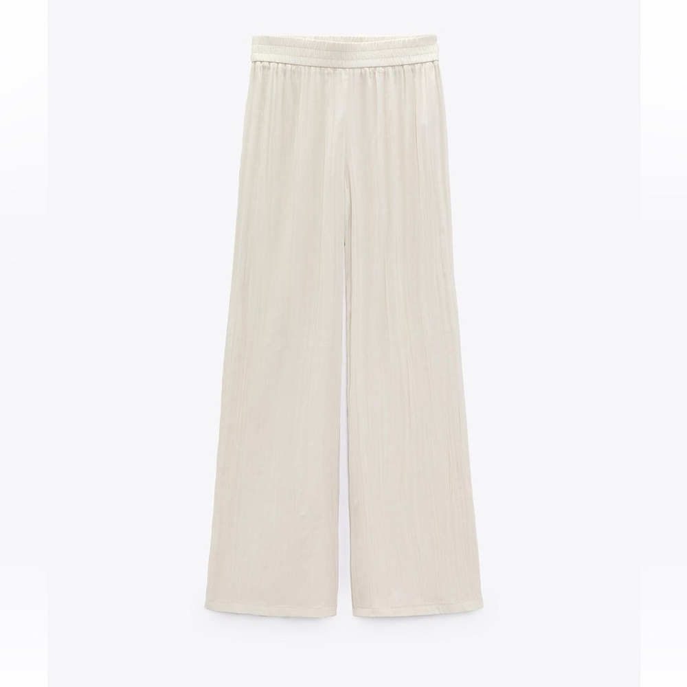 Zara  wrinkled effect wide leg pants